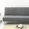 WWQQKJ Sofabezug ohne Armlehnen, einfarbig, 2/3-Sitzer, dehnbar, schmutzabweisender Bezug for Schlafsofa, waschbar, rutschfest, faltbar, Clic-Clac-Sofabezug(Grey,160-190cm)