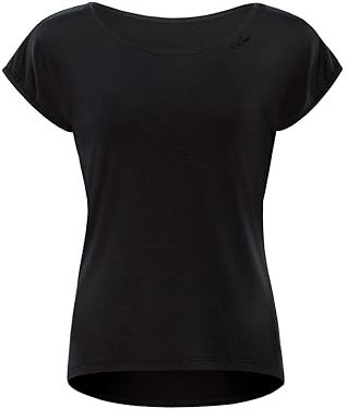 Winshape Damen Seidig Weiches Bambus-Kurzarmshirt Bamt002 Mit Abgerundetem Saum T-Shirt, Schwarz, M EU