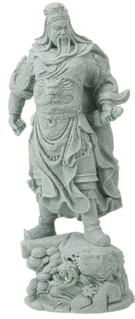 SEWOART Chinesischer Stil Stein Guan Yu Statue Outdoor Feng Shui Garten Stein Handwerk Skulptur