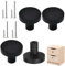 4PCS Black Drawer Knobs - Matte Round Flat Black Aluminium Handles for Chest of Drawers, Cupboard, Dresser, Wardrobe