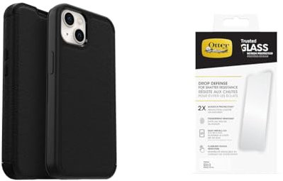 OtterBox Strada Apple iPhone 13 Shadow - Black - ProPack with Premium Tempered Glass Protector