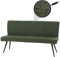 Sitzbank HWC-K16, Esszimmerbank Bank Polsterbank, Rückenlehne Stoff/Textil Bouclé Metall 160cm - grün