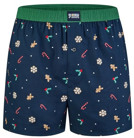 Happy Shorts Herren Boxer Boxershorts Weihnachtsmotive 'New FIT', Farbe:Weihnachtsmotive - Christmas Motifs, Grösse:S