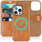 TUCCH Wallet Case for iPhone 16 Pro Max (6.9), [Removable] 2-in-1 Stand RFID Blocking[Card Holders][Wireless Charging]Protective Magnetic PU Leather Detachable Folding Stand Folio Cover, Light Brown