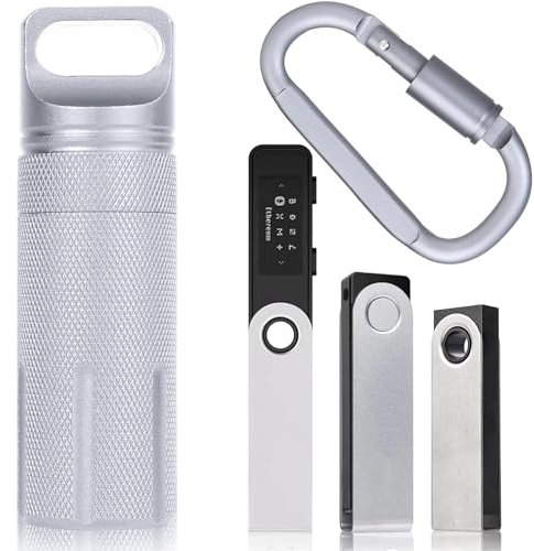 Aenllosi Tasche für Ledger Nano X/Nano S/Nano S Plus Hardware-Wallet,Silber.(Nur Tasche)