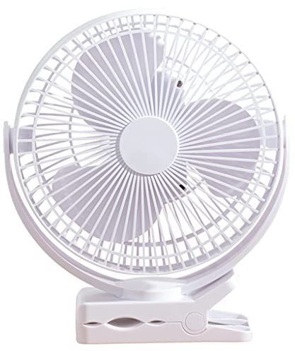 Petit ventilateur de bureau rechargeable par USB à pince robuste avec 4 vitesses pour chambre à coucher et bureau