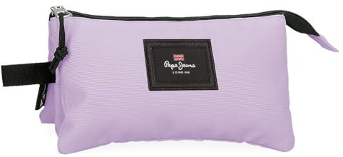 Pepe Jeans Aris Colorful Estuche Triple Lila 22x12x5 cms Poliéster by Joumma Bags