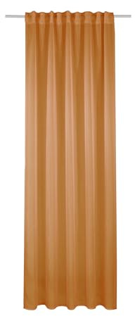 Sehlbach Fertiggardine mit Gardinenband, Grasleinen, Orange, 135 x 245 cm Gardinen, Elegante Struktur, Blickdicht, Einfache Anbringung, Öko-Tex Zertifiziert, Individuelle Anpassung