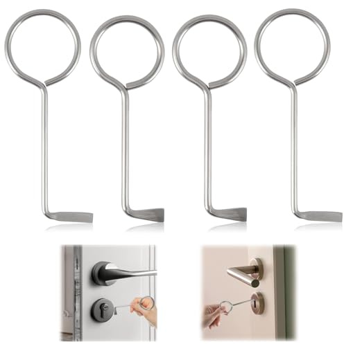 SHYSBV 4 Stück Buntbartschlüssel Universal Set, BuntbartschlüSsel Universell aus Edelstahl, Profi Dietrich Schlüssel, Öffnet Nahezu Jede Tür, für Zimmertüren Bunt Bart Schloss Öffner