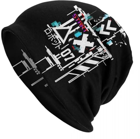 GZMQMOKD Winter warme krempenlose Urinal Kappe, Techwear Skullies Mützen Mützen Unisex Winter warm Strickmütze Japanische Zukunft Tech Street Wear Stil Haube Hüte Kappe