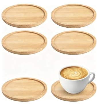 6 Pièces Dessous De Bougie en Bois, 10 Cm Dessous De Verre Bois | sous Tasse, Coasters Wood, Rond Decoratif Bougie Chandelier Deco pour Centre De Table, sous Bougies pour Bougies, Boissons
