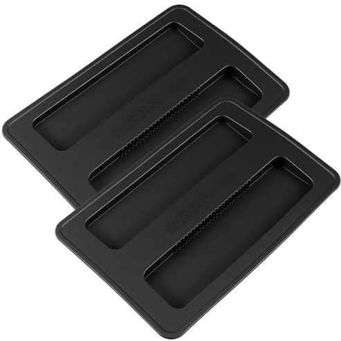 2 Pack Toaster Cover 2 Slice Silicone Toaster Dust Covers Black Bread Maker Dust Machine Covers Protector Lid Sandwich Machine Part Accessories Kitchen 5.98 × 4.13 Inch (Black)