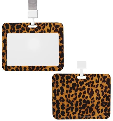Schiebe-Ausweishalter mit coolem Geparden-Leoparden-Design, inklusive Lanyard und wasserdichter Schutzhülle für Damen und Herren