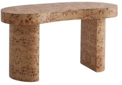 RYUQW3RE Computertisch Moderner minimalistischer Schreibtisch mit gebogener Platte, 63-Zoll-Schreibtisch aus Massivholz for das Home Office mit versteckter Schublade