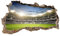 3D Wandtattoo Mauerloch Wandsticker Wandaufkleber Durchbruch Fußball selbstklebend H 60 x B 100 Schlafzimmer Wohnzimmer (WL28)