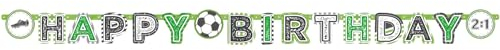 2m Happy-Birthday-Partykette * Fussball-Stadion * als Deko für WM 2018-Party oder Kindergeburtstag // EM Party Mottoparty Geburtstag Soccer Letter Banner