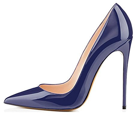 EDEFS - Scarpe col Tacco Donna - Classico High Heels Scarpe da Donna - Tacco a Spillo - 12CM Scarpe Donna - A-Navy - Taglia EU45