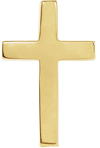 Anstecknadel aus 14 Karat Gelbgold, 18 x 12 mm, poliert, religiöser Glaube, Kreuz-Anstecknadel, Schmuck für Herren, Gelbgold