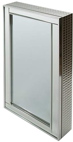elbmöbel Spiegelschrank Bad Flur Kosmetik Schmuckaufbewahrung Silber 40cm breit H80 x B 40 x T9 cm