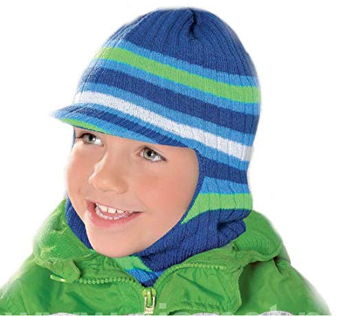 AJS Warme Kindermütze Mütze Schildmütze Wintermütze Kinder Schlupfmütze Winter 6-12 J. (B)