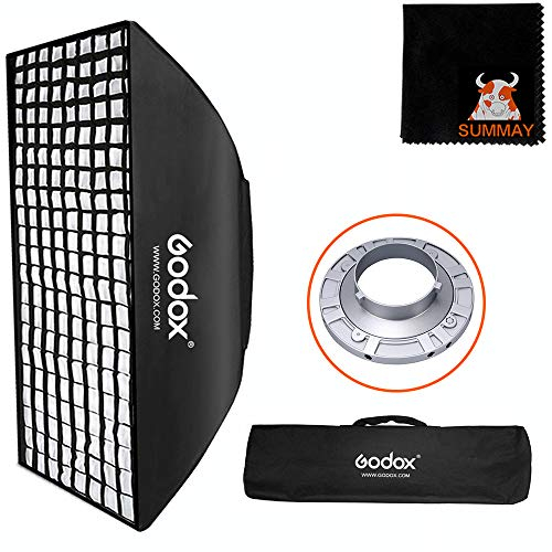 GODOX Softbox 80X120cm Rechteckige Softbox Honeycomb Grid Gitter Softboxes mit Bowens für Portrait Studio Blitz Speedlite Softbox (SB-FW80X120)