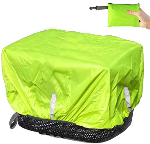 Frelaxy Fahrrad Korbabdeckung wasserdicht mit Reflektorstreifen, Regenschutz Fahrradkorb für vorne, Regenabdeckung für Korb hinten, Einheitsgröße für alle Körbe bis Größe 45x45cm