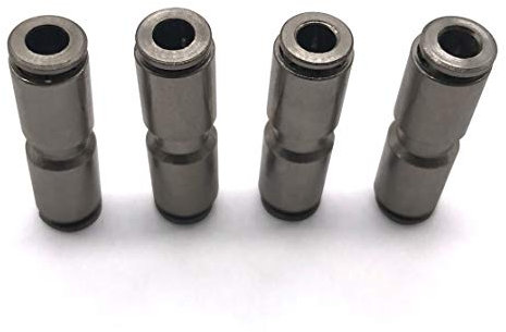 Empuje de latón para conectar accesorios de aire, métricas 4 mm OD Unión recta Conexión rápida Empuje Montaje de manguera de aire Accesorios neumáticos Tubos Conectores niquelados, 4 piezas