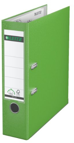 Leitz 10105050 Qualitäts-Ordner (Plastik-Cover, A4, 8 cm Rückenbreite) hellgrün 4er Pack