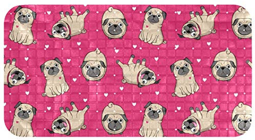 Bennigiry Alfombrilla para bañera de ducha de 35 cm x 66 cm, color rojo