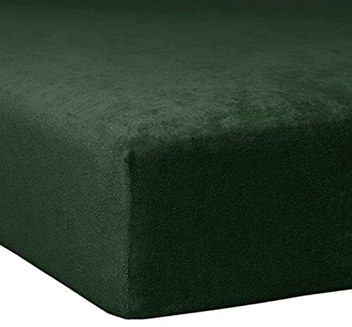 Traumschlaf Flausch Frottee Spannbettlaken Tanne, 180x200 cm - 200x200 cm