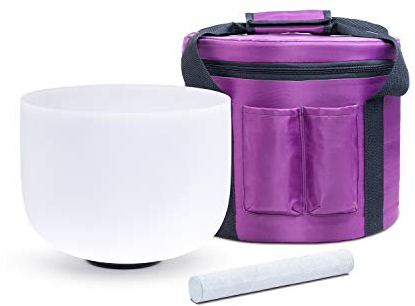 KVKA 432hz Crystal Singing Bowl C Note Root Chakra 14 Inch With Carrying Case