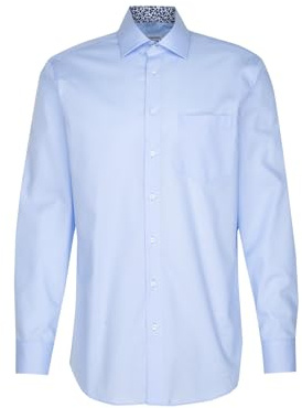 Seidensticker Herren Business-Hemd - Regular Fit - Bügelfrei - Kent-Kragen - Langarm - 100% Baumwolle Hellblau 41