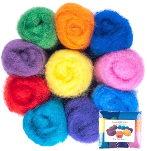 The Felt Box Bright Shades Carded Wool for Needle & Wet Felting 100g