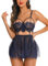 RSLOVE Lingerie pour Femmes Nuisette Sexy en Dentelle Chemise pour Nuit de Noces Vêtements de Nuit Bleu XXL