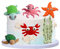 Morofme Sea Cake Toppers - 5pcs Ocean Animals Cake Decorations for Kids' Under the Sea Birthday & Baby Shower Parties