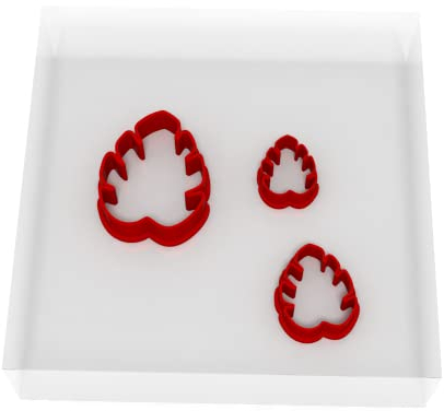 Custom Cutters Mini/Tiny Monstera Leaf Ausstecher für Fondant, 1,5 cm + 2 cm + 3 cm, 3 Stück