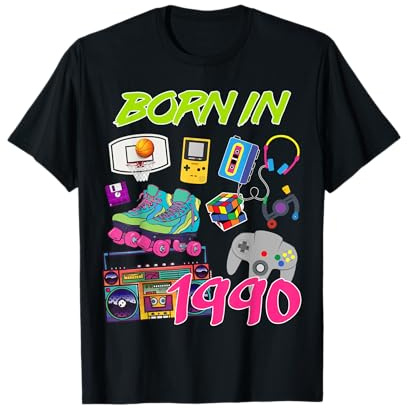 T-shirt rétro Born In 1990 30th Birthday T-Shirt