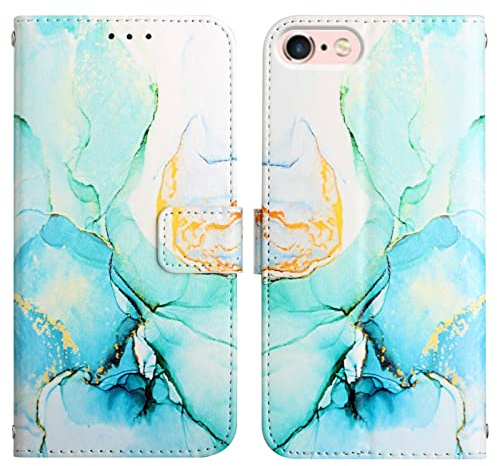 LEMAXELERS iPhone 6S / iPhone 6 Phone Case iPhone 6S Cover,Glitter Bling Marble PU Leather Flip Wallet Case Magnetic Stand Card Slot Folio Bumper Case for iPhone 6S,YB2 Marble Green