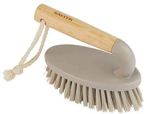 Salter LASAL71403WEU7 Brosse à Récurer, Collection Warm Harmony, Brosse à Vaisselle à la Main pour Le Nettoyage, Manche en Bambou certifié FSC®, Brosse Robuste pour Salle de Bain, Cuisine, Carrelage