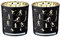 EDZARD 2er-Set Teelichtglas Monty (Höhe 8 cm, ø 7,5 cm), Windlicht mit Skisport Motiv, innen Gold/außen schwarz