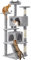 Yaheetech Cat Tree, 158cm Cat Tower with Scratching Post, 2 House and Dangling Balls Pet Furniture for Indoor Kittens, Light Grey