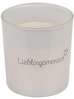 Seaside No.64 - Kerzen Lieblingsmensch in weiß mit grauer Schrift - Windlicht/Kerzenglas zum wohlfühlen für Wohnzimmer oder Terrasse - Geschenkartikel kombinierbar mit der Serie