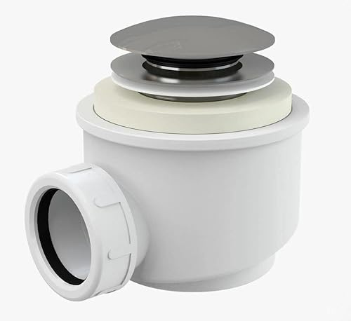 ECOLAM® Ablaufgarnitur Click Clack Pop up für Duschwannen Dusche Ablauf Siphon 50 mm PP Alcaplast A466-50