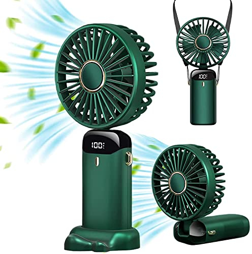 SHENKETU Handventilator Tragbarer Akku USB Ventilator/Tragbarer Mini Lüfter Elektrischer Aufladbarem Batterie Faltbar Kompatibel mit Laptop Multi Port Steckdose für Reisen Zuhause