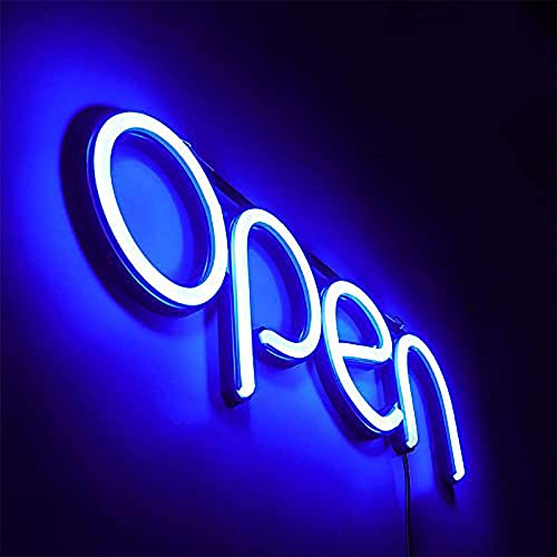 MISUMOR Leuchtschilder Open Schild Led,LED Neonschild für Restaurant, Bar, Geschäft, Shop,Nachtclub, Open Sign wand LED Nachtlichter Mit mehreren Blinkmodi, Ideal 24 V/1 A Stromversorgung