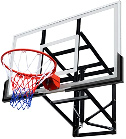 VEGALA Basketballkorb Garage Wandmontiert Höhenverstellbar, mit 53.5x31.5in PC Backboard, Pro-Style Breakaway Rim und Durable Bracket