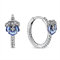 Ohrringe Silber 925 hängend für Mädchen, S925 Sterling Silber Ohrring double hoop mit Zirkonia, Ohrringe Schmuck für Hochzeitsgeschenke für Frauen (Blaue Blume Ohrringe)