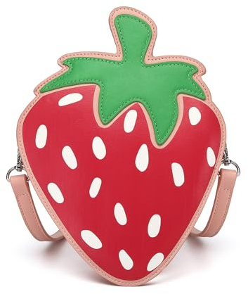 Barabum Niedliche Erdbeer-Geldbörse, Mini-Schultertasche für Damen, C-Strawberry Geldbörse, Small