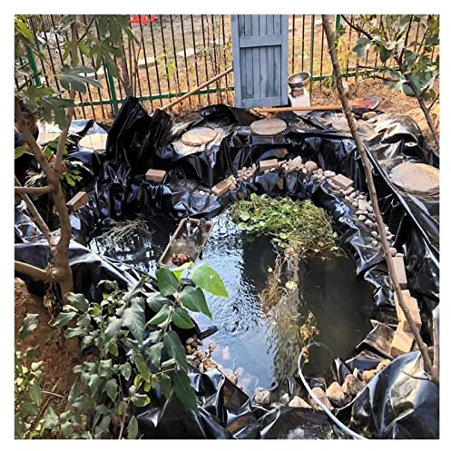 POCHY Teichfolien 0.3mm Dicke Schwerlast Teichplane HDPE Teichhäute Liner Wasserdichtes Futter Tuch für Garten, Schwimmteich (Color : Black, Size : 12x20m)