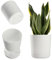 KADAX Maceta con plato, maceta de plástico, maceta minimalista, maceta decorativa para flores, cactus y hierbas (20 cm, blanco)